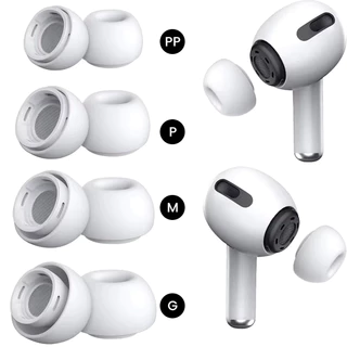 Kit 04 pares de Borrachinhas de Silicone Fone de Ouvido AirPods Pro Tela de Proteção - Branco