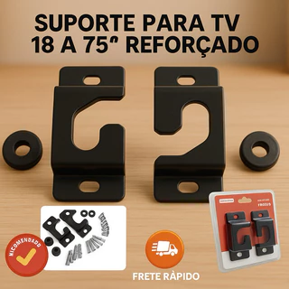 Suporte de TV fixo REFORÇADO 18 a 75 Polegadas Universal Parede - Fácil Instalação