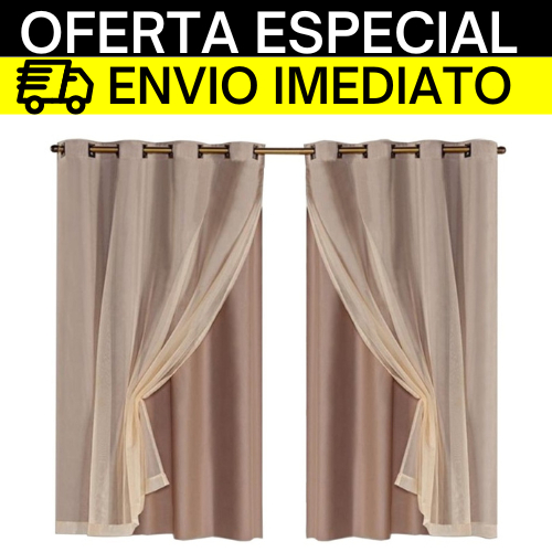 Cortina Blecaute  Sala Quarto 2,00x1,40 Blackout Com Voil Voal Liso Envio Imediato Para Todo Brasil | Shopee Brasil