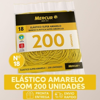 Elástico de Borracha Mercur Nº 18 - 200 Unidades - Organização - Escritório - Escola - Papelaria