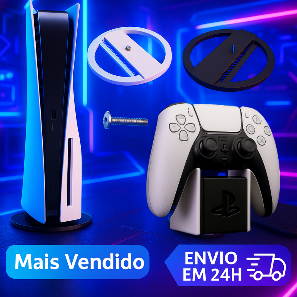 Suporte Base Vertical Para Playstation 5 + Suporte de controle Ps5 Slim ...