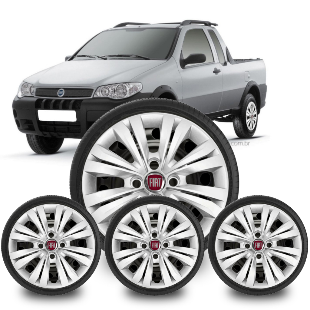 Jogo 4pç Calota Fiat Strada 2013 2014 2015 2016 Aro 14 G245j | Shopee ...