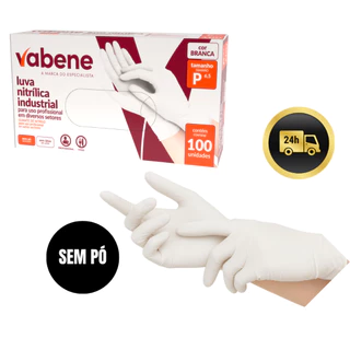 Luva Nitrílica Branca Descartável Sem Pó Com 100 Unidades Hipoalérgica Anvisa Saúde em Oferta na Shopee