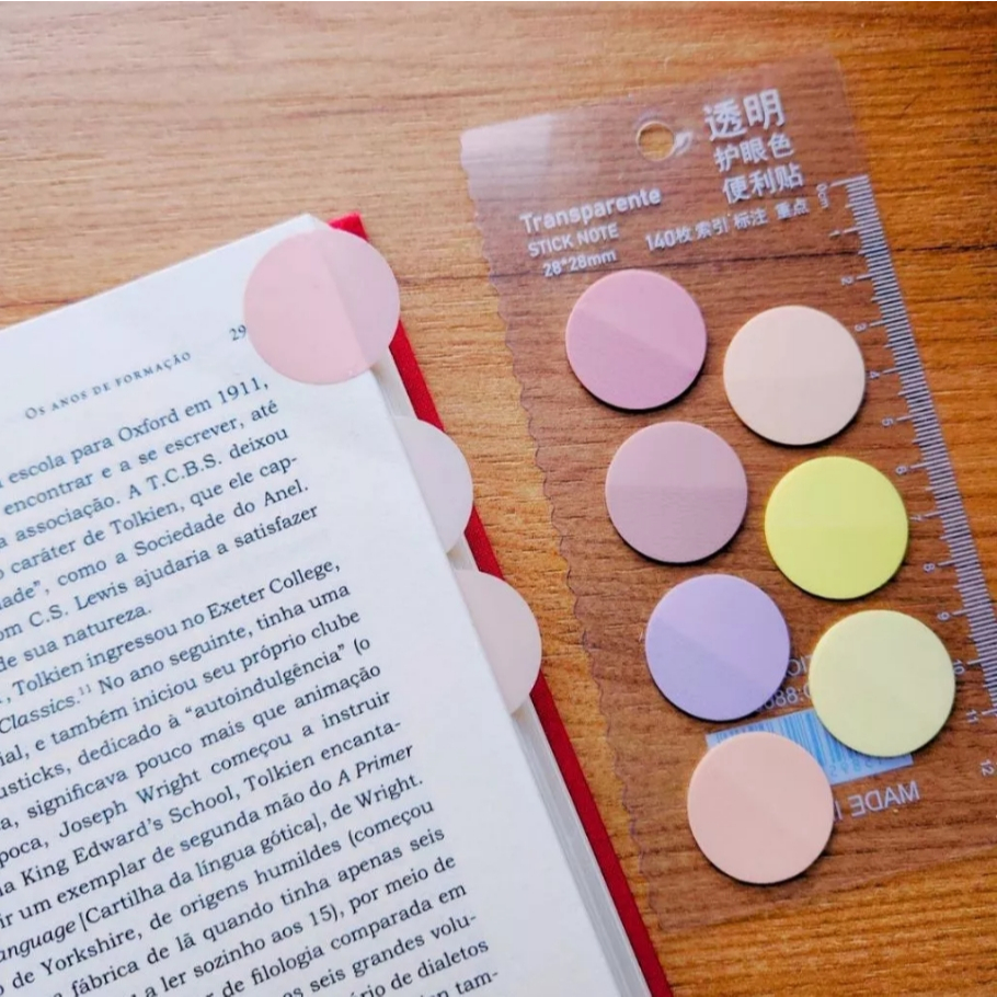Kit 7 Cores Sticky Note Marca Página Colorido 140 Notas Adesivas ...