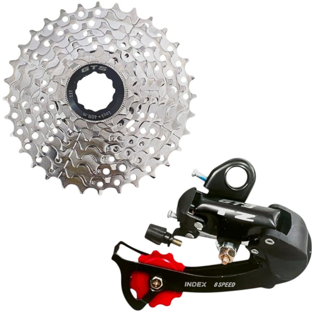 kit bicicleta cambio dianteiro gts 8v + catraca k7 bike aro 26 e 29 24 ...