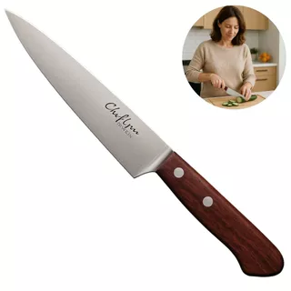 Faca p/ Cozinha WoodClass Inox, Cabo Anatômico, 7", Resistente, Limpável