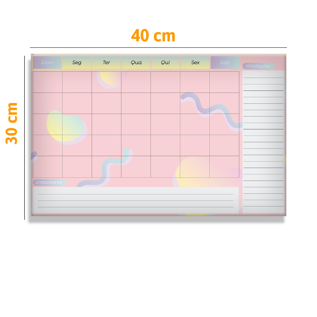 Planner De Parede Magnético Quadro Lousa Planejador Mensal ...