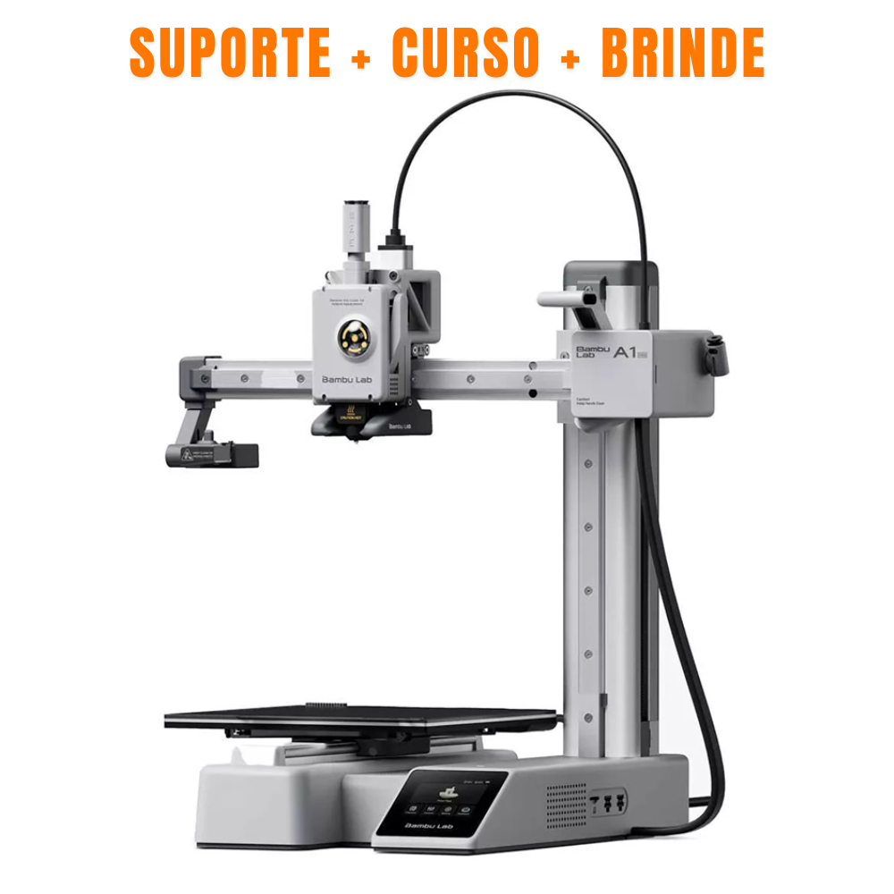 Impressora 3D Bambu Lab A1 Mini FDM + Suporte, Curso + Brinde