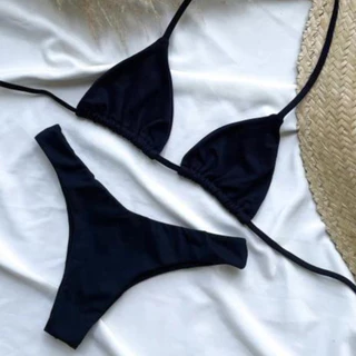 Biquíni Cortininha com Calcinha Fio Sem Bojo - Conjunto biquini fio em Oferta na Shopee