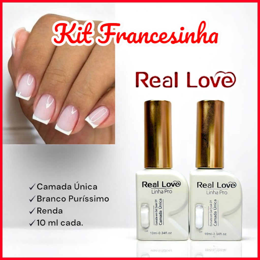 Kit Francesinha Esmalte em Gel Real Love - Única Camada - Secagem UV ...