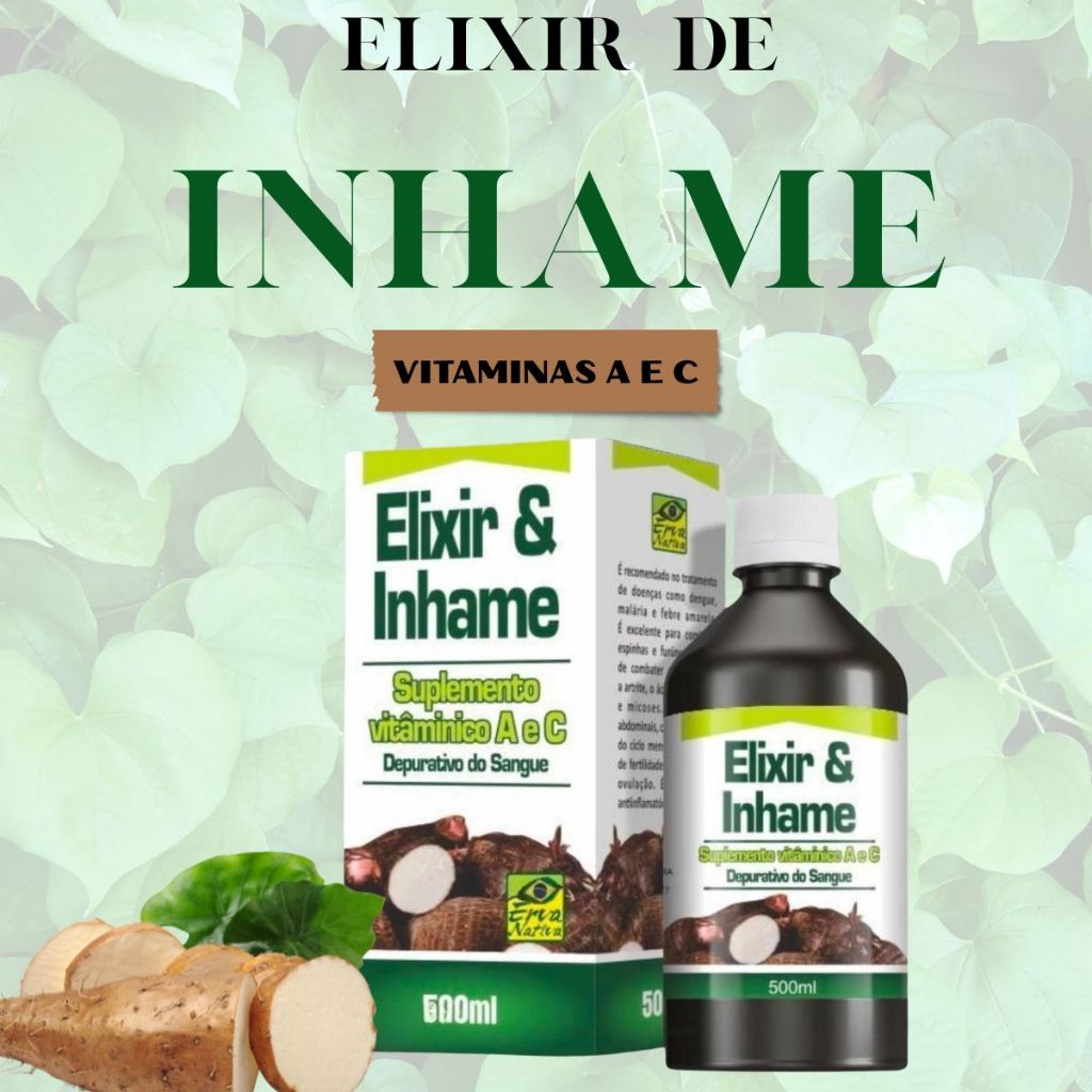 Elixir de Inhame 500ml | Suplemento Vitamínico A e C 100% Natural ...