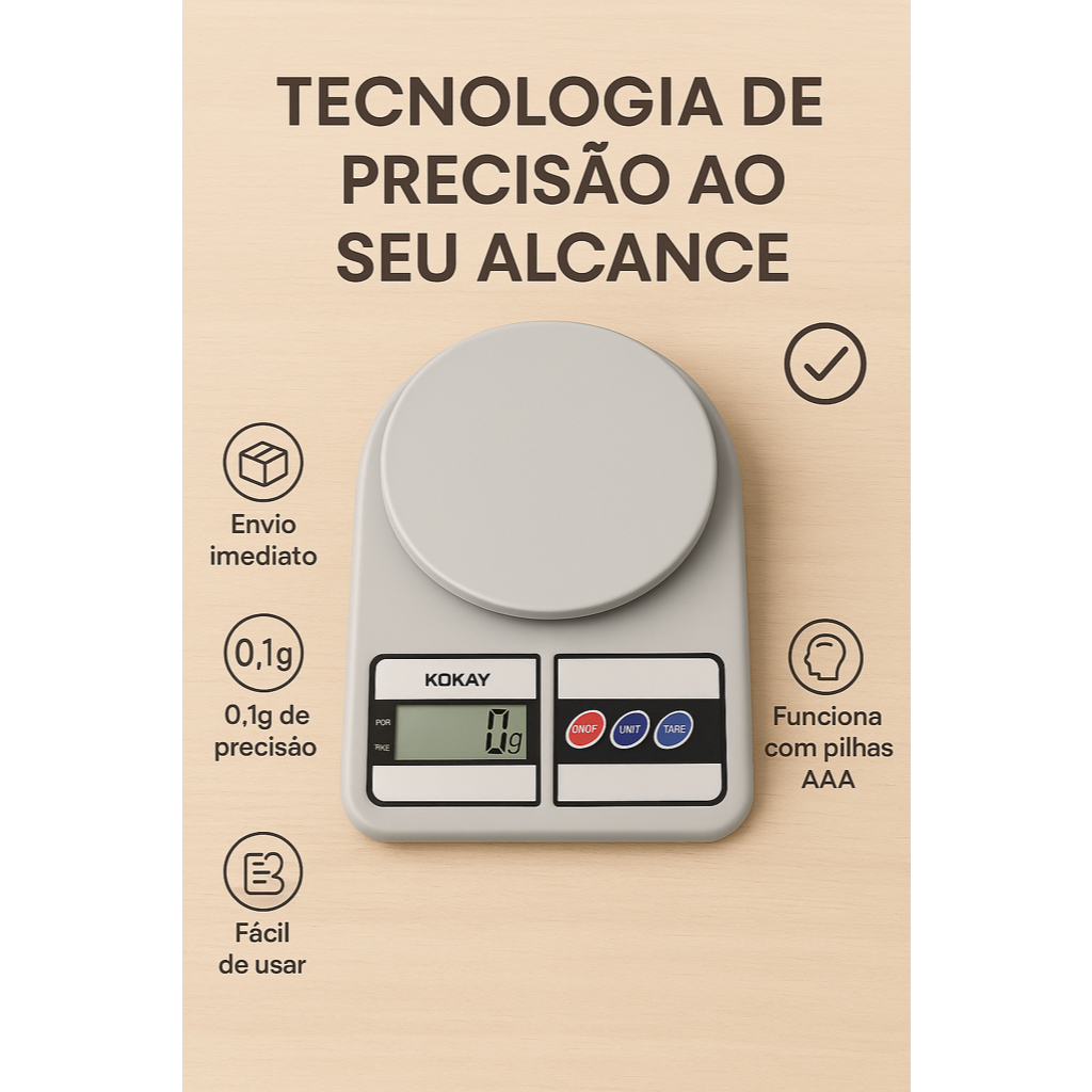 Balança Digital Cozinha Comida Precisão 3g a 10kg | Shopee Brasil