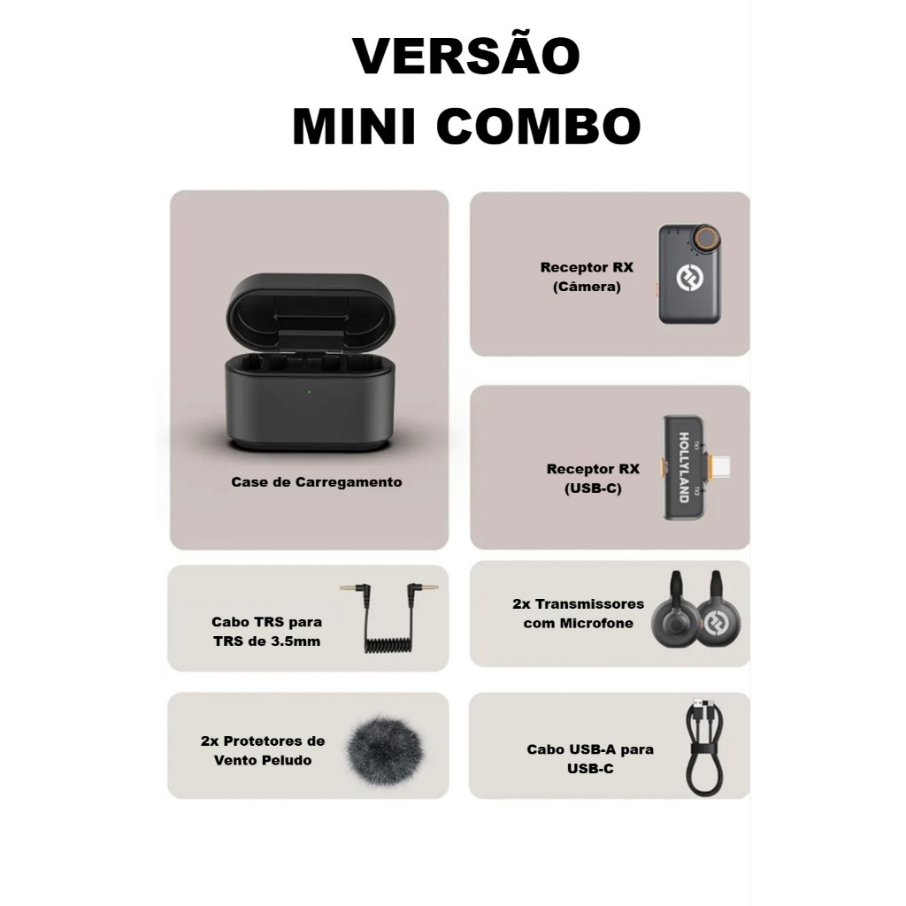Microfone de Lapela sem fio Hollyland Lark M2S Versão Ultimate
