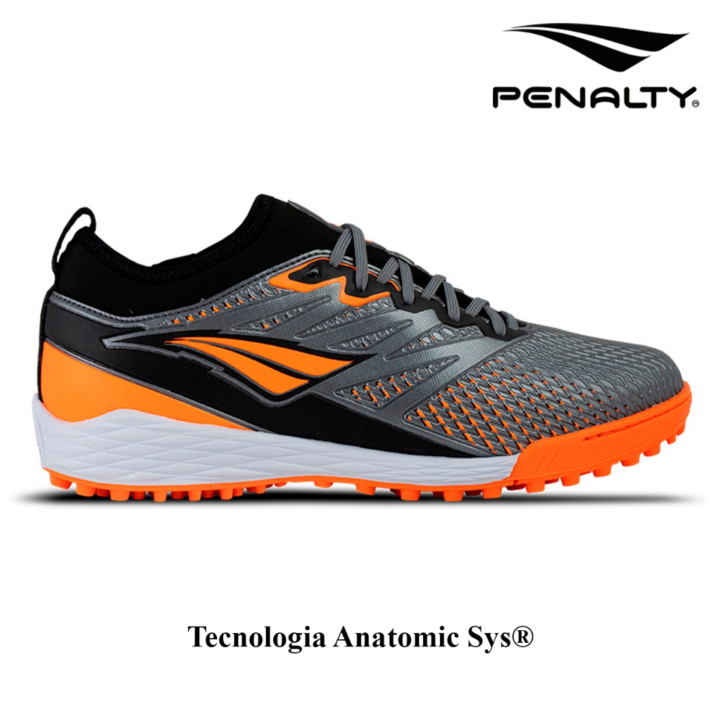 Chuteira Society Penalty Se7e Locker Y-2 Laranja Solado HiperFlex