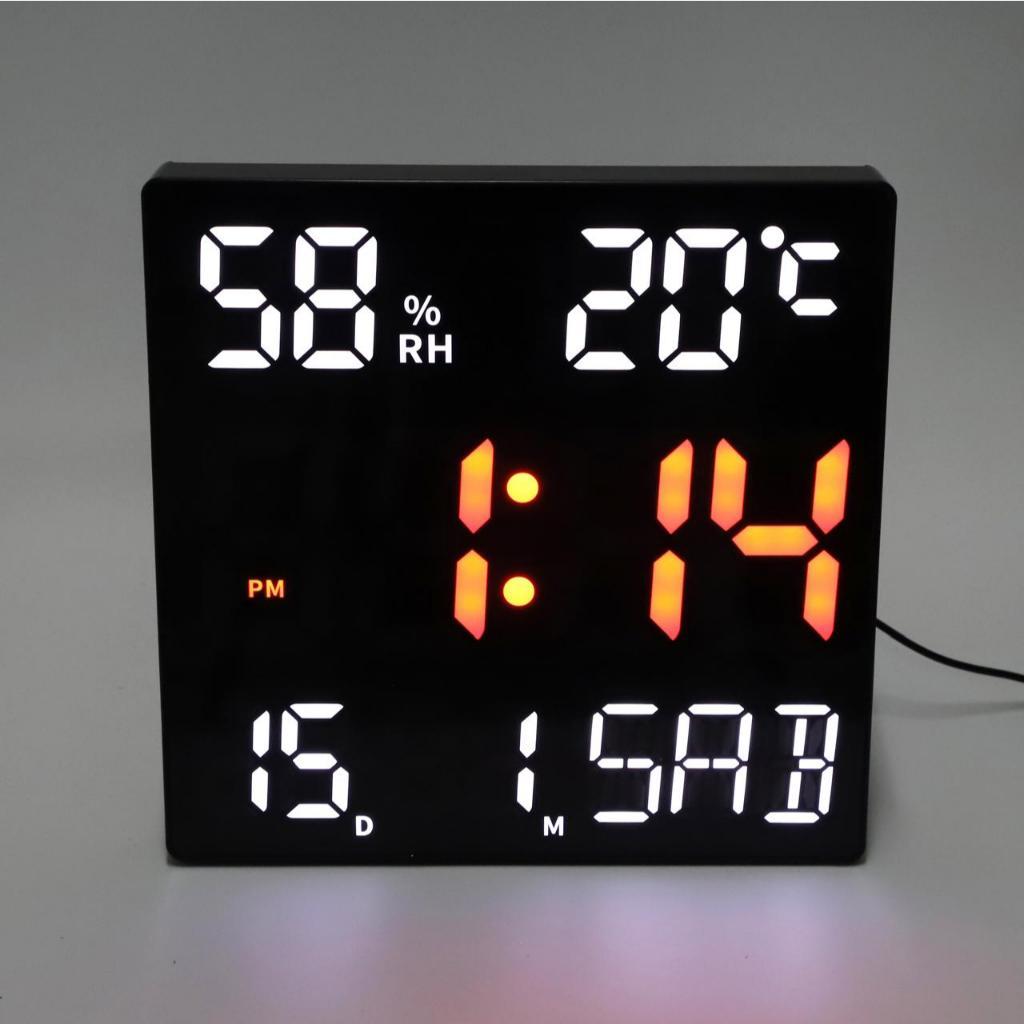 JDL LED CLOCK② Relógio De Parede Digital De Led Com Calendário Hora Temperatura E