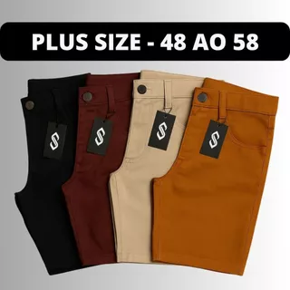 Kit 4 Bermudas Sarja Masculina Plus Size Brim 48 ao 58 Grande