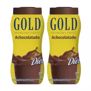Kit Com 2 Achocolatado Gold Diet Premium 200g Em Pó Zero Açucar