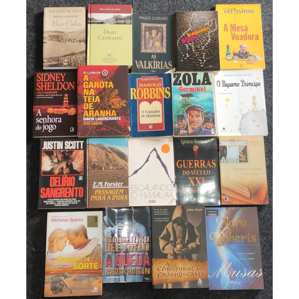 Kit 5 livros de literatura romance, aventura, biografia, etc. envio ...