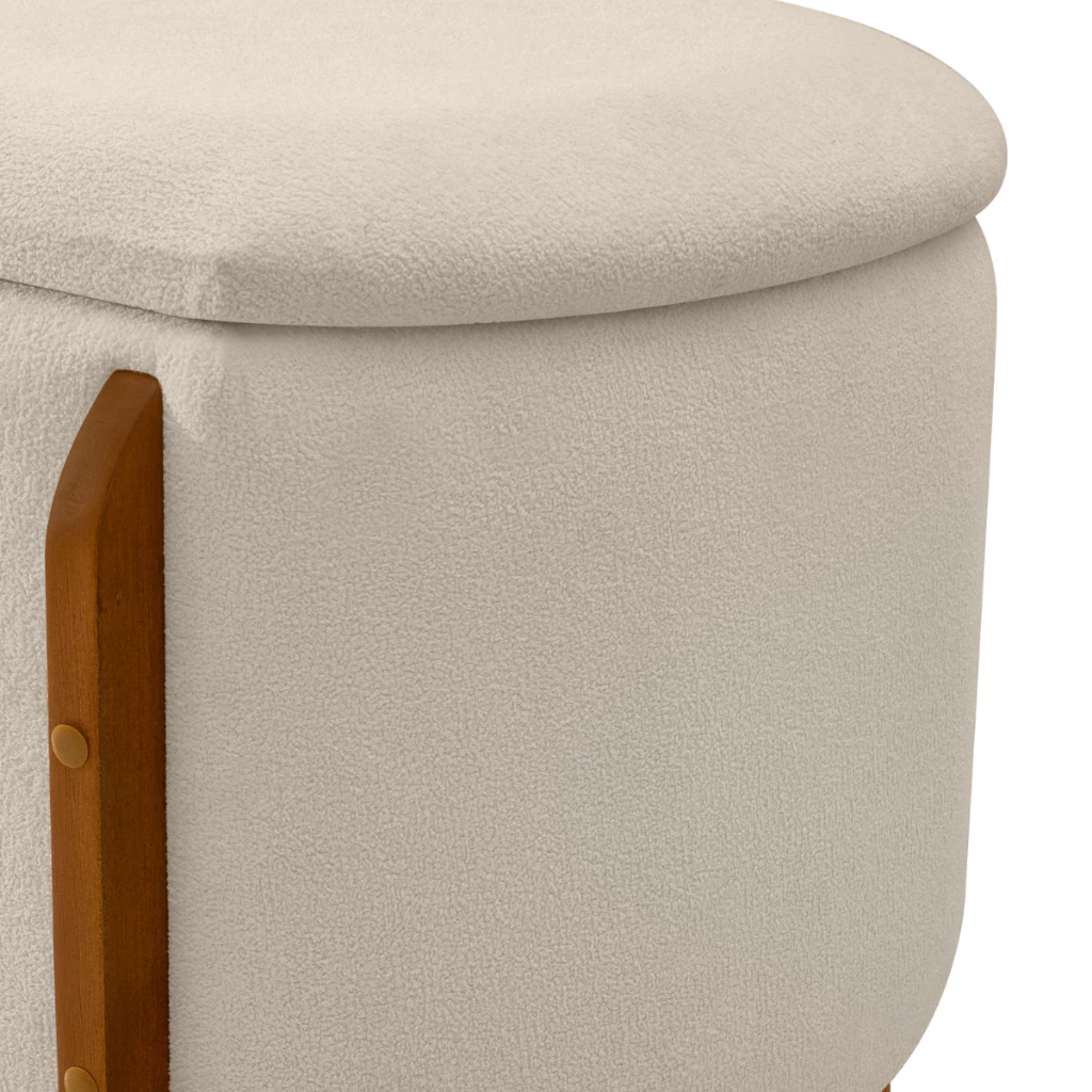 Recamier Boucle Calçadeira Sapateira Escritório Quarto Armazenamento Bau Estofado Minimalista Modern — foto 2 de 3