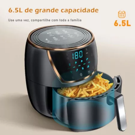 Fritadeira Air Fryer 6 5L Litros Sem Óleo Painel Digital Lcd