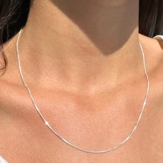Colar Feminino com Corrente Veneziana Prata 925 Elegante