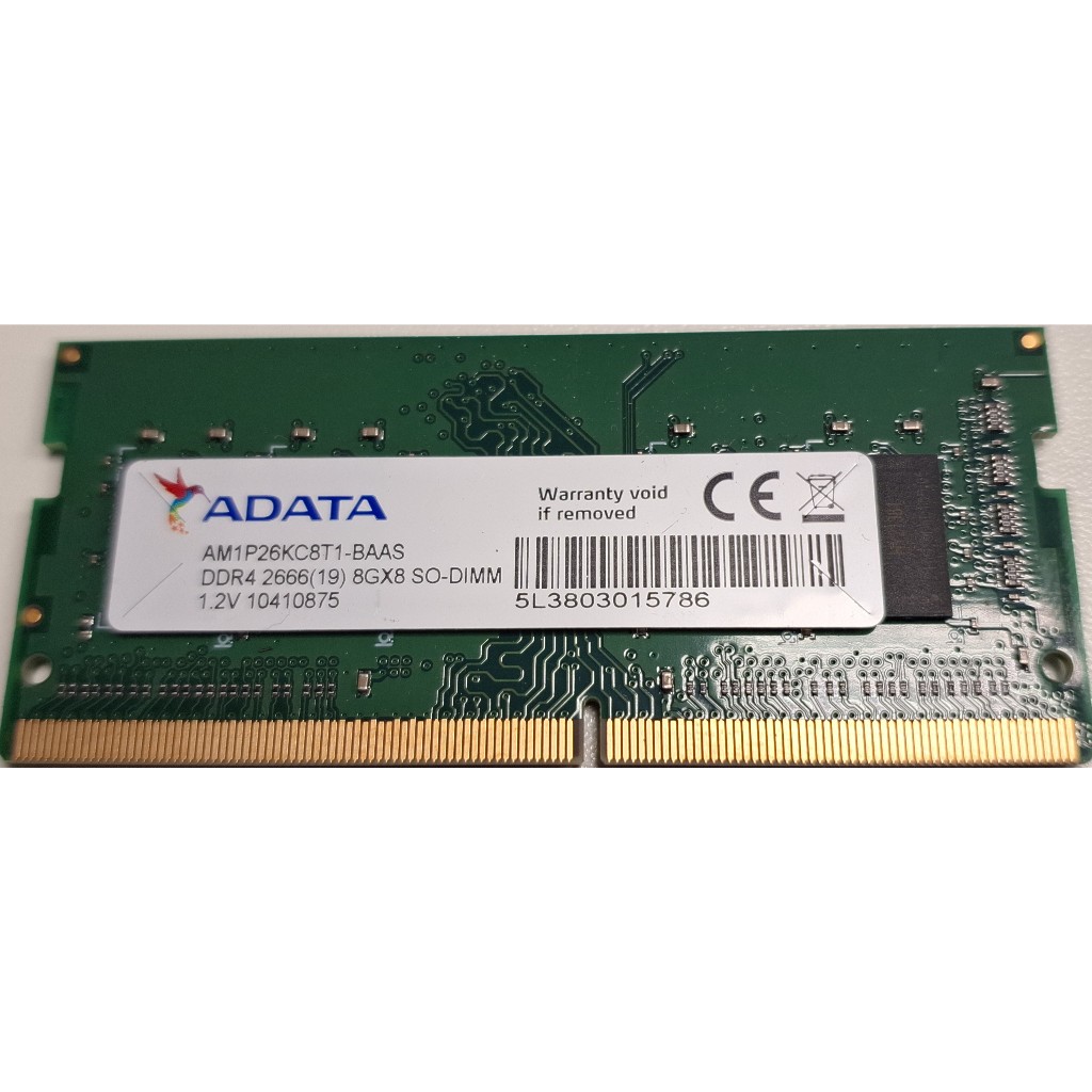 Memória ADATA 8Gb PC4 2666MHz para notebooks