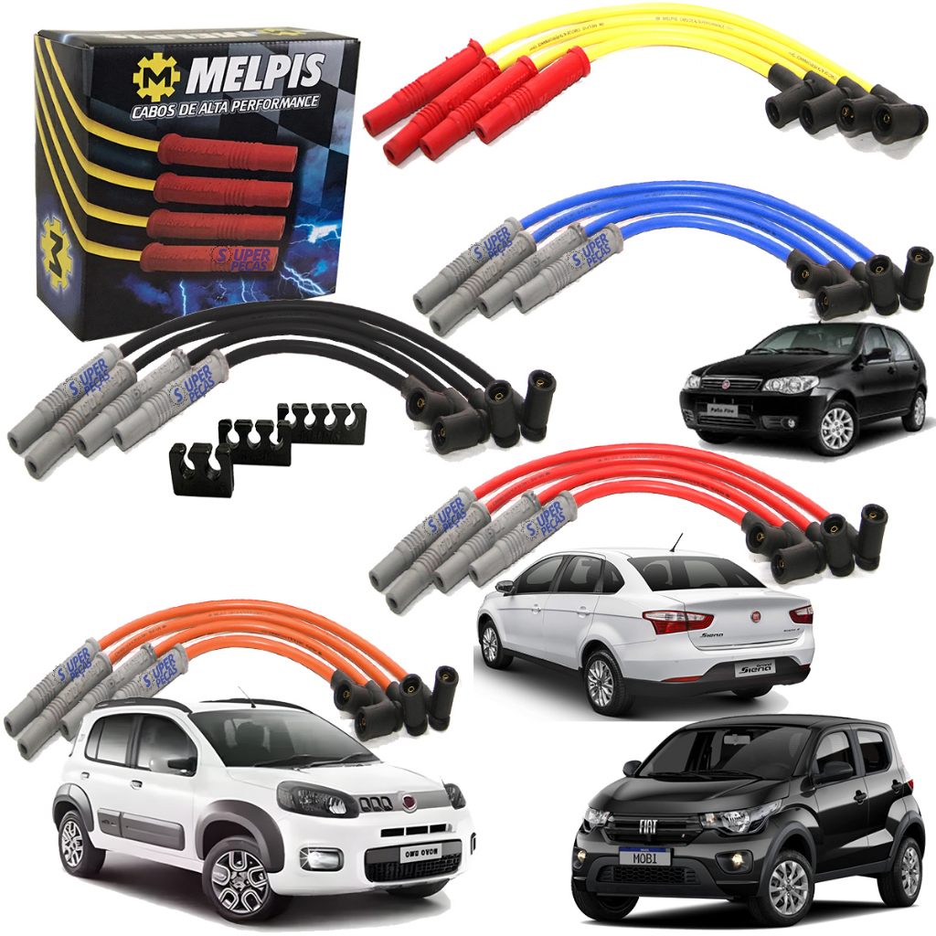 Cabo de Vela Esportivo 10mm Fiat Uno Mobi Fire Evo Updat 1.0 8v 2016 ...