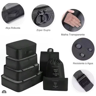 INLIS ANA Kit 7 Pecas Bolsa Organizadoras Para Mala Roupas Bagagem Viagem em Oferta na Shopee