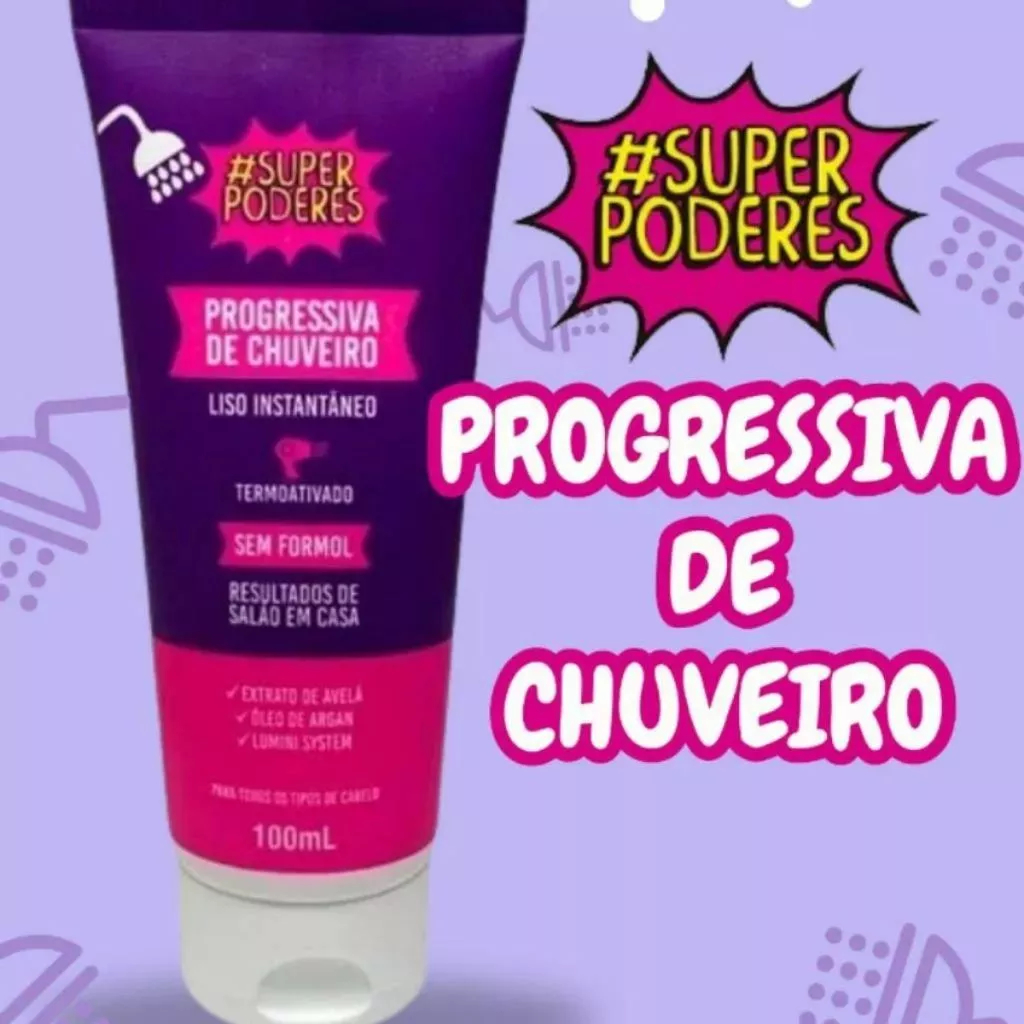Progressiva de Chuveiro Super Poderes Liso instantâneo Sem Formol Liso ...