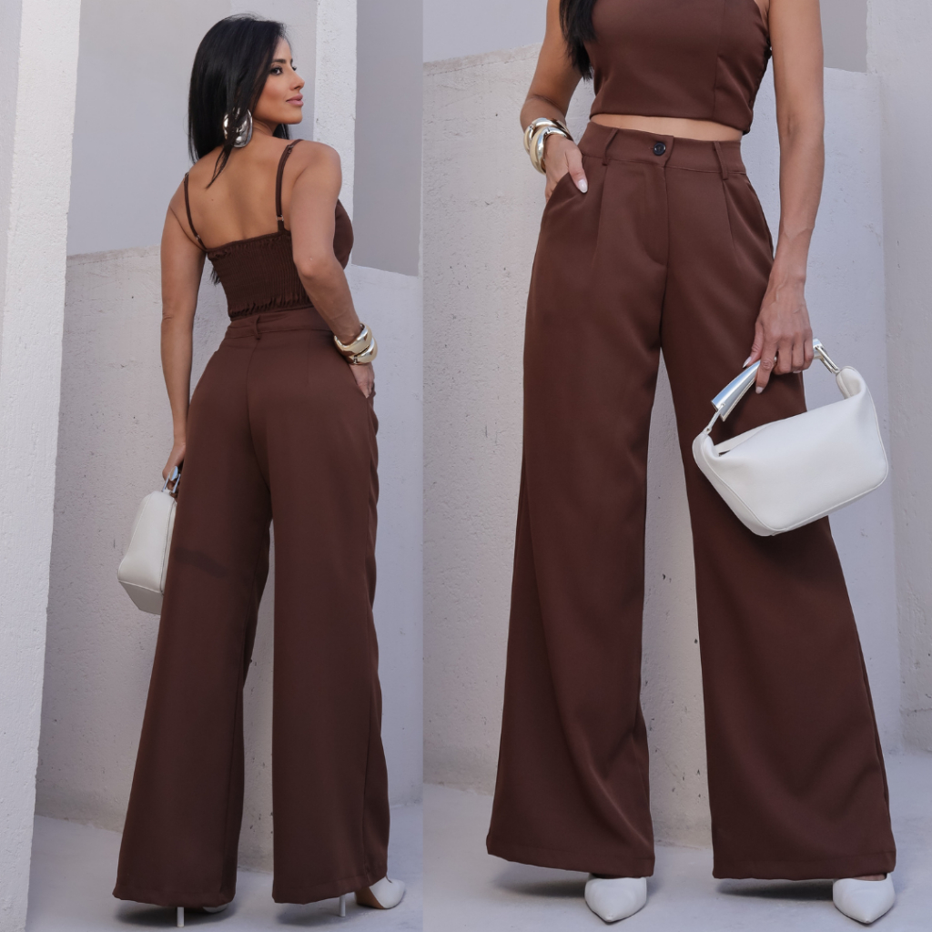 Calça Pantalona Alfaiataria Social