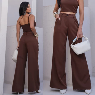 Calça Pantalona Alfaiataria Social