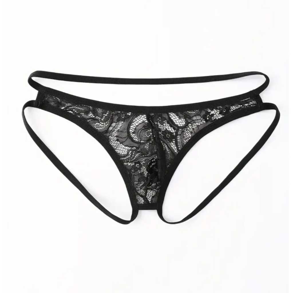 Cueca masculina de renda com abertura romântica sensual ousada ...