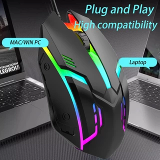 Mouse Gamer RGB com Efeitos de Iluminação Colorida de 2400 DPI. Periféricos Gamers com Fio. Controle Preciso.