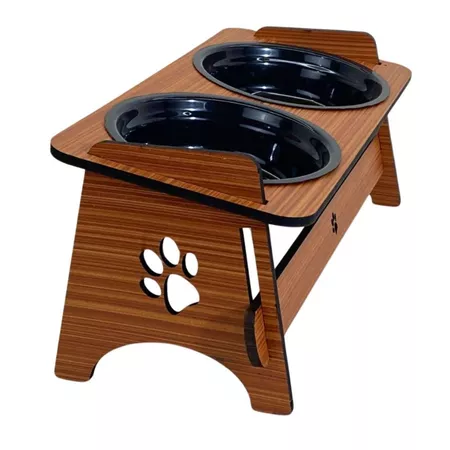 Comedouro Bebedouro Pet Elevado Para Cachorros e Gatos Com Tigelas Com TAMPAS
