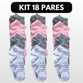 Meia macia algodão soquete kit com 06,12 e 18 pares unissex em Oferta na Shopee