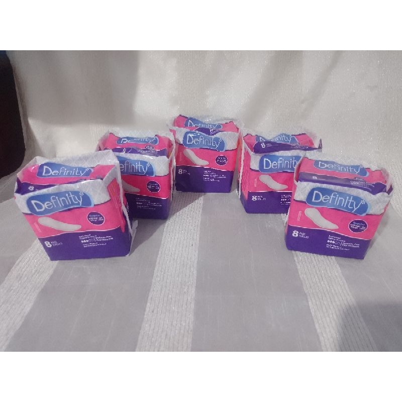 KIT COM 5 PACOTES DE ABSORVENTES DEFINITY PACOTE COM 08 UNIDADES CADA ...