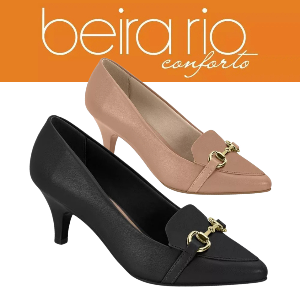 Sapato Scarpin BEIRA RIO CONFORT Salto Baixo Conforto Otimo Para ...