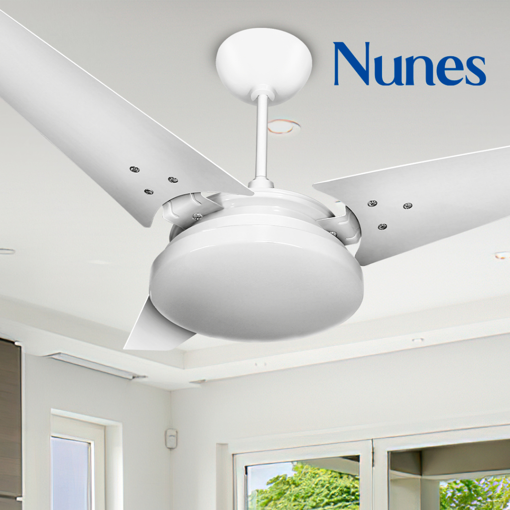 Ventilador de Teto Nunes Plafon Led borda Infinita 6500K 127V Ventex
