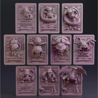 Cards 3D Pokemon Evolução Kit Evolução - Impressão 3D em Resina