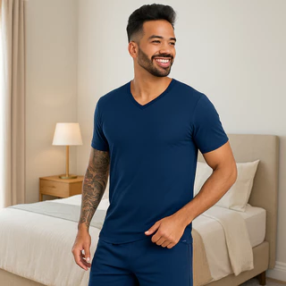 Pijama Masculino Manga Curta Adulto Short Curto Conjunto Confortável Original em Oferta na Shopee