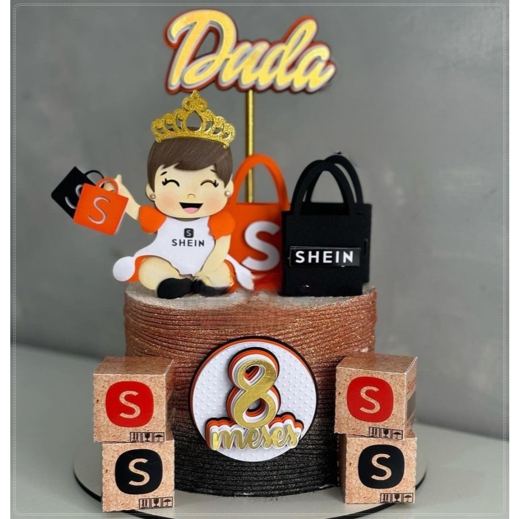 topo-topper-de-bolo-compras-rainha-da-shopee-herdeira-topo-3d