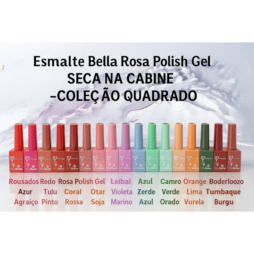 40 Cores De Esmalte Bella Rosa Polish Gel Seca Na Cabine - Coleção ...