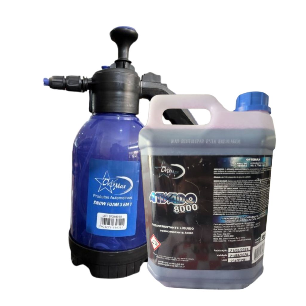 Limpa Baú Intercap Ativado Roxinho 5L + Snow Foam Manual Ortemax