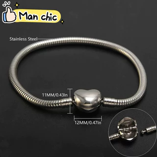 Pulseira de casal para berloques de coração aço inoxidável na presente moda