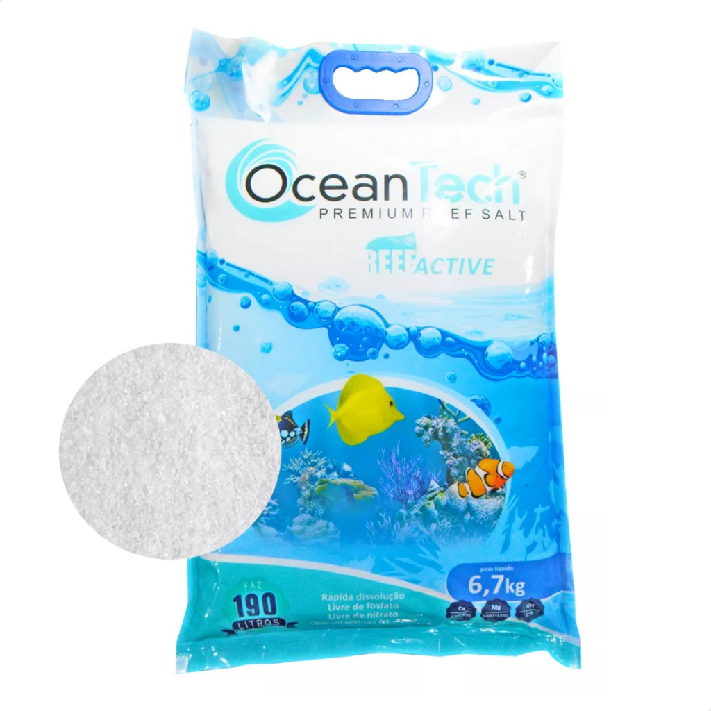 Sal marinho reef active Ocean Tech 6,7kg Reef Active Para Aquário ...