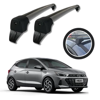 Rack de Teto Bagageiro Novo Hb20 Hatch 2019 a 2025 Esportivo Aluminio PRATA
