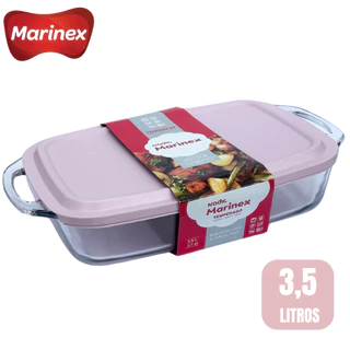 Assadeira Marinex Seletta 3,5 litros Travessa Retangular Com Alça Com Tampa Rosa Sobremesas Grande em Oferta na Shopee