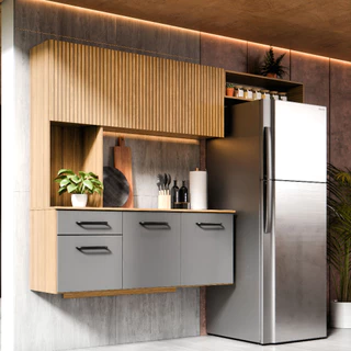 Armário De Cozinha Completo Joana Com 6 Portas E 1 Gaveta Para Cozinha Compacta