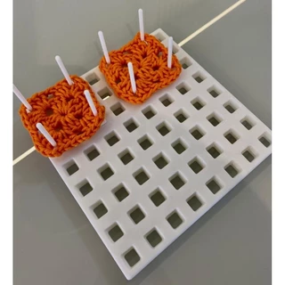 Blocador/Placa para blocagem Square/Quadradinhos Crochê 3D