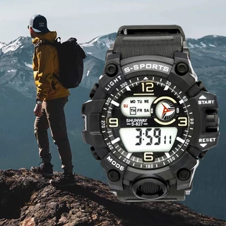 Relógio Digital Masculino À Prova D'Água Cronômetro De Pulso Silicone Led Original Militar Esportivo